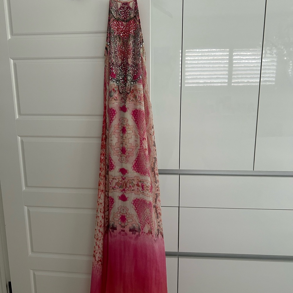 Camilla Pink Crystal Beaded Maxi Dress